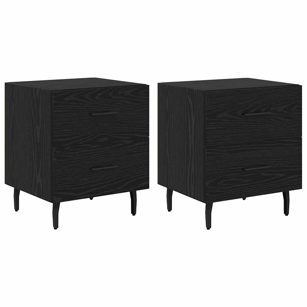 Noptiera cu sertar 2 pcs stejar negru 40 x 35 x 47.5 cm — imaginea 2