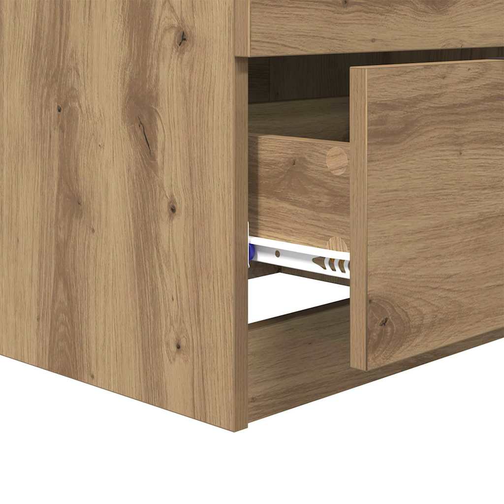 Noptiera 2 pcs stejar artizanal 45 x 39 x 50 cm — imaginea 10