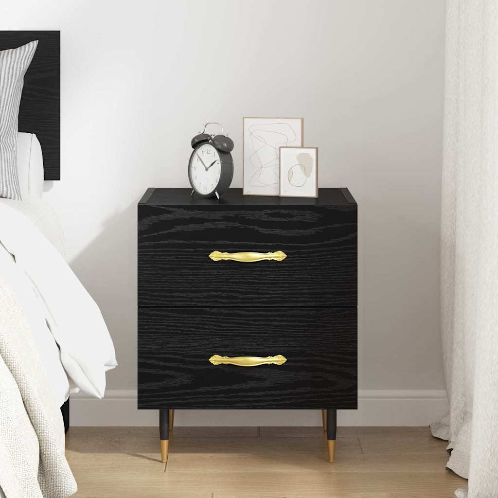 Noptiera stejar negru 40 x 35 x 47.5 cm Lemn compozit — imaginea 4