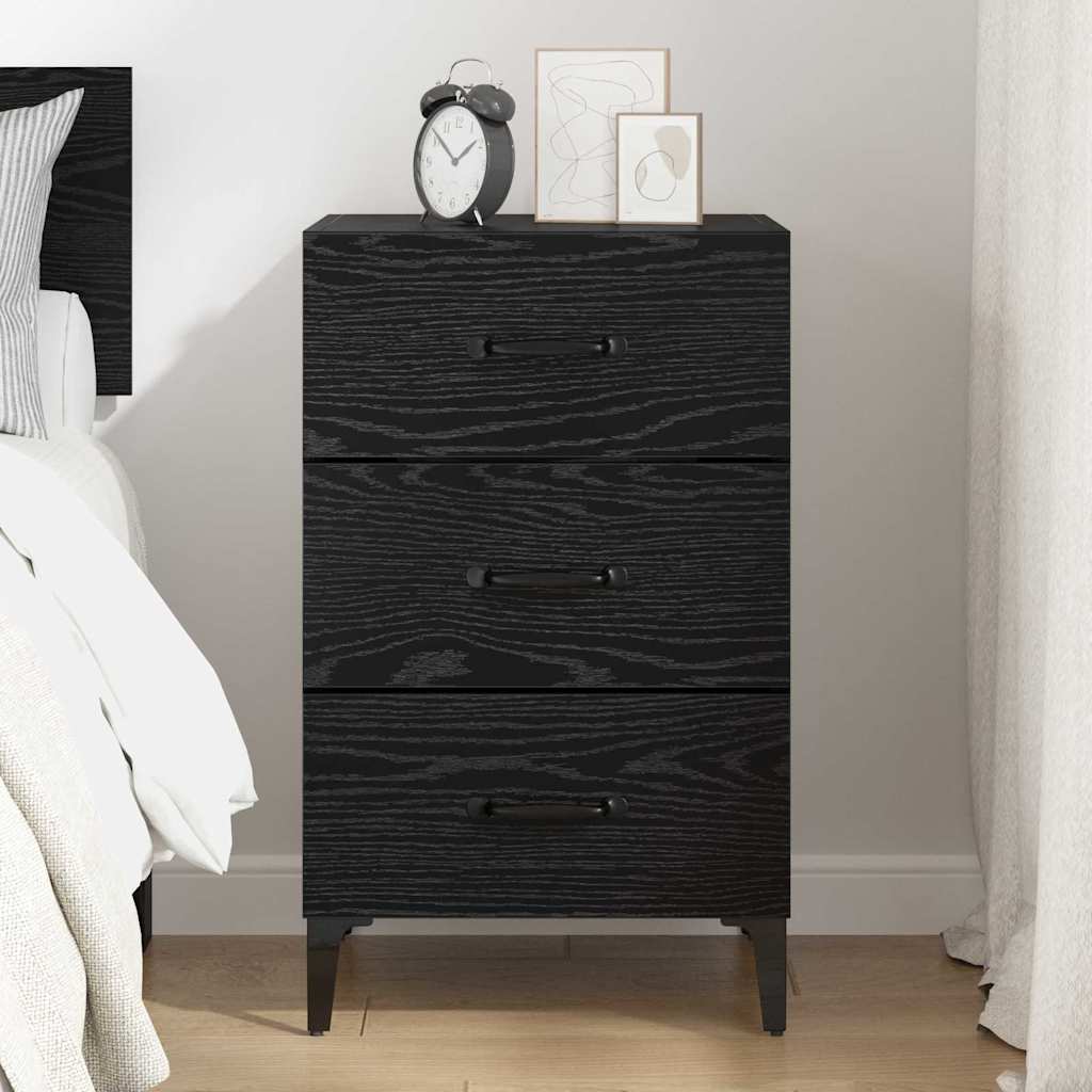 Noptiera stejar negru 40 x 40 x 66 cm Lemn compozit — imaginea 4