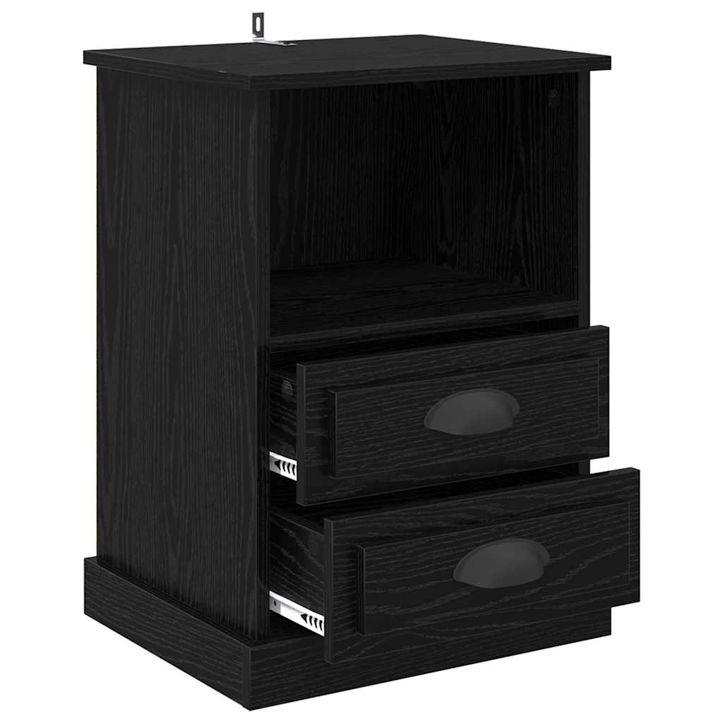 Noptiera stejar negru 43 x 36 x 60 cm Lemn compozit — imaginea 5