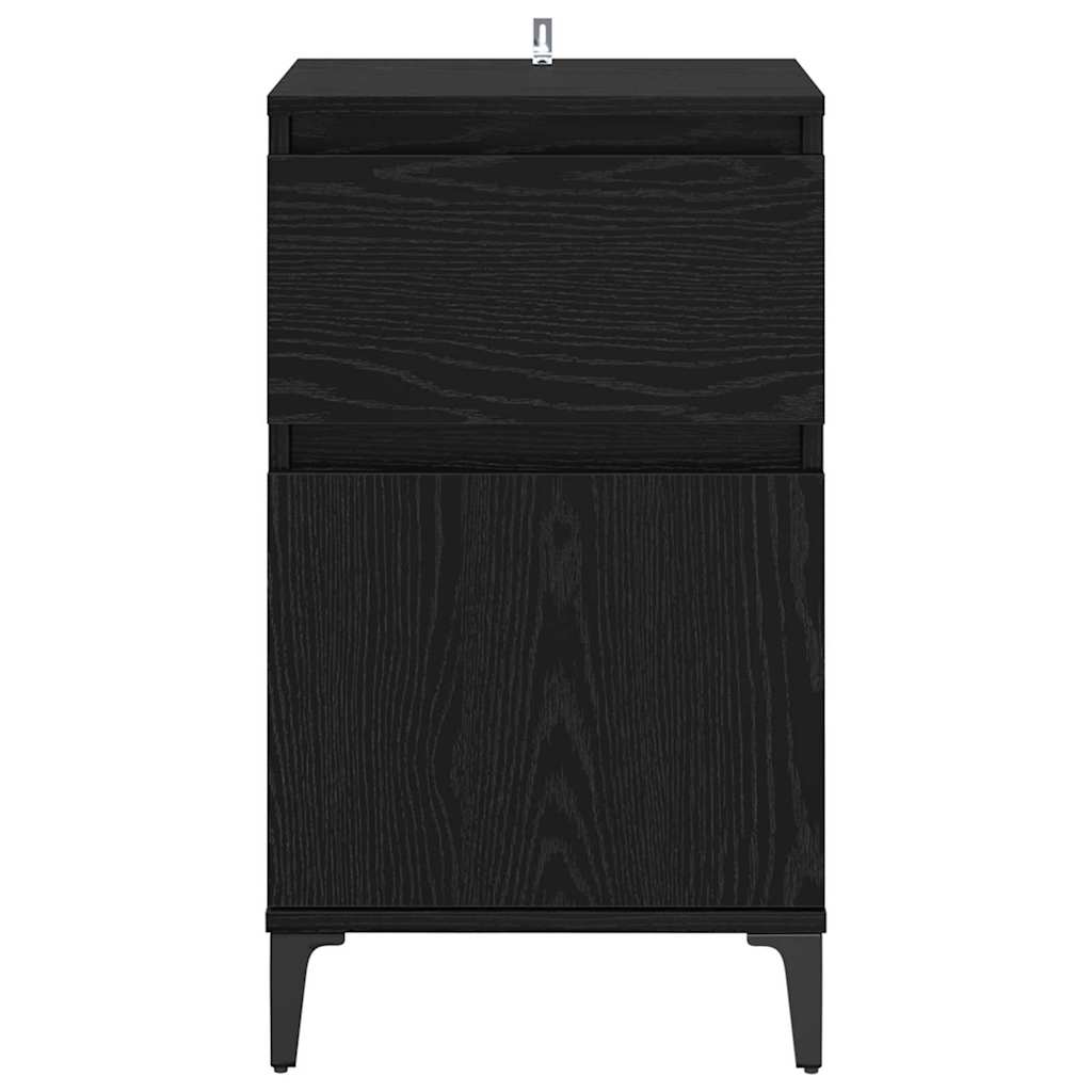 Noptiera stejar negru 40 x 35 x 70 cm Lemn compozit — imaginea 6