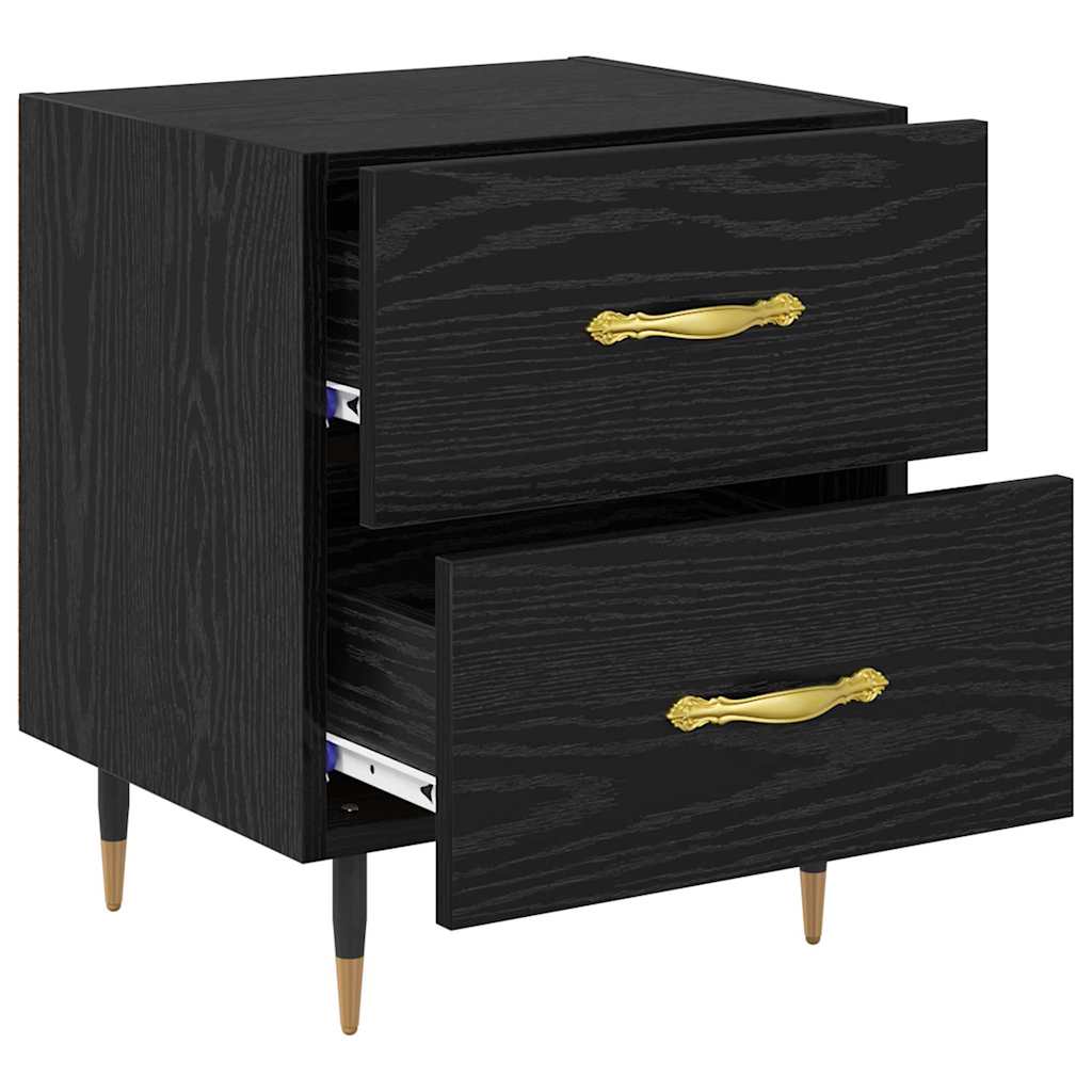 Noptiera stejar negru 40 x 35 x 47.5 cm Lemn compozit — imaginea 5