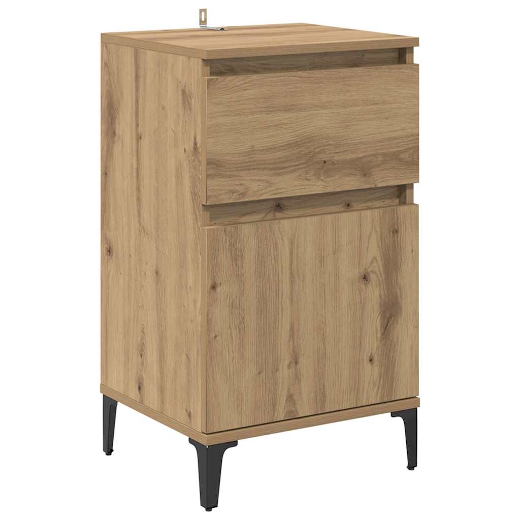 Noptiera 2 pcs stejar artizanal 40 x 35 x 70 cm — imaginea 6