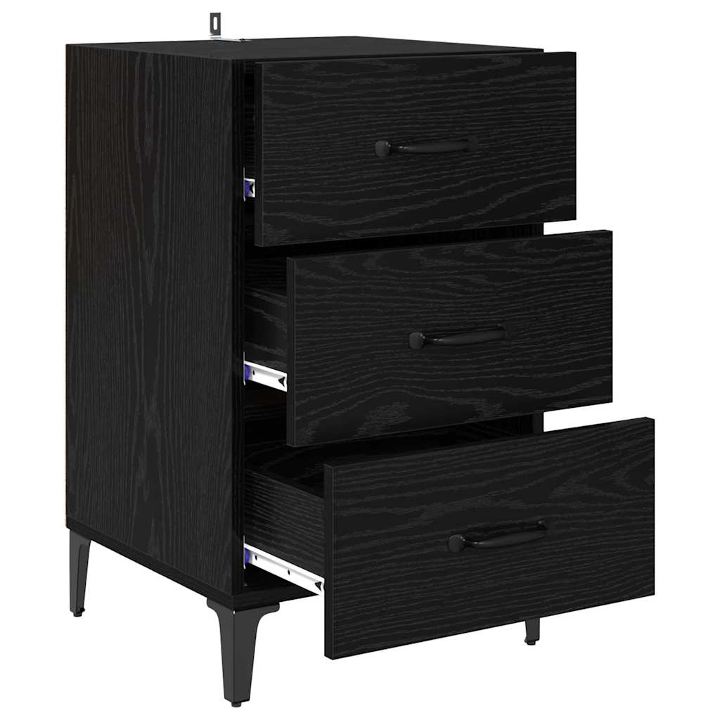 Noptiera stejar negru 40 x 40 x 66 cm Lemn compozit — imaginea 5