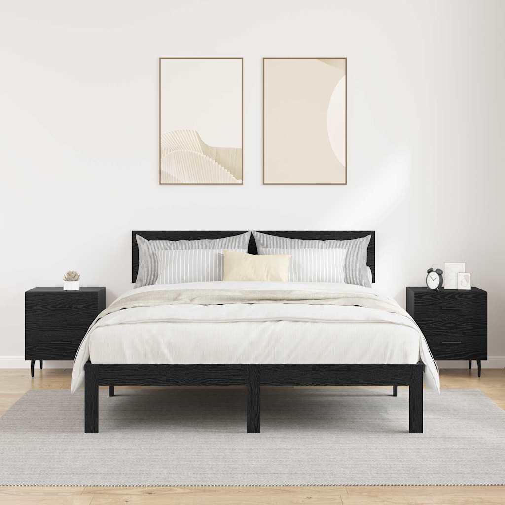 Noptiera cu sertar 2 pcs stejar negru 40 x 35 x 47.5 cm — imaginea 4