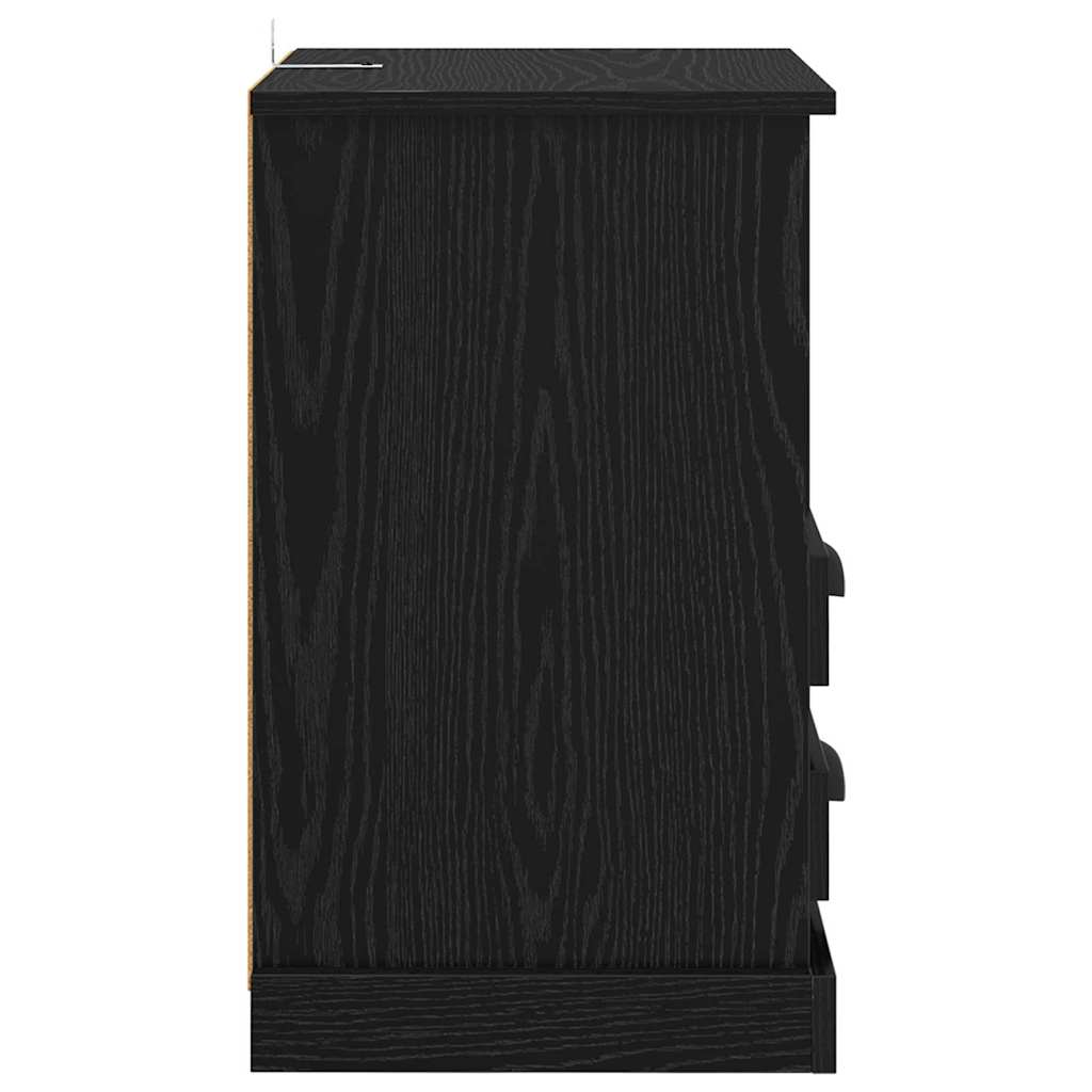 Noptiera stejar negru 43 x 36 x 60 cm Lemn compozit — imaginea 7