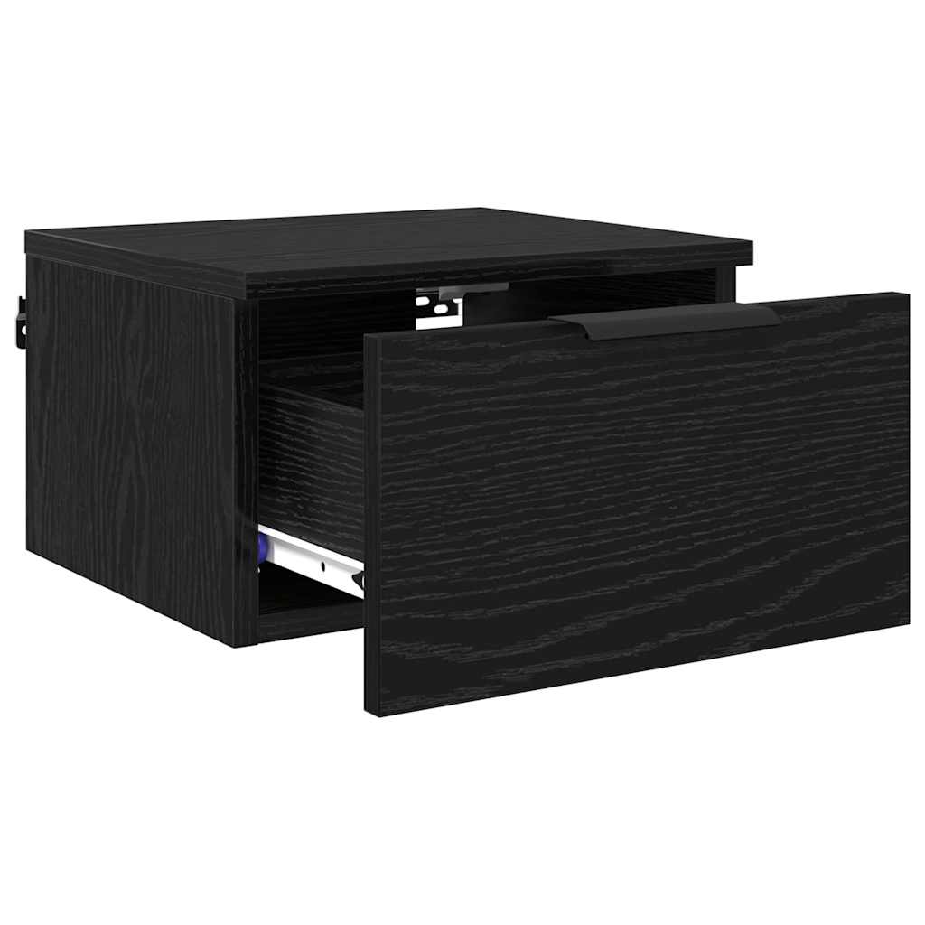 Noptiera stejar negru 34 x 30 x 20 cm Lemn compozit — imaginea 5