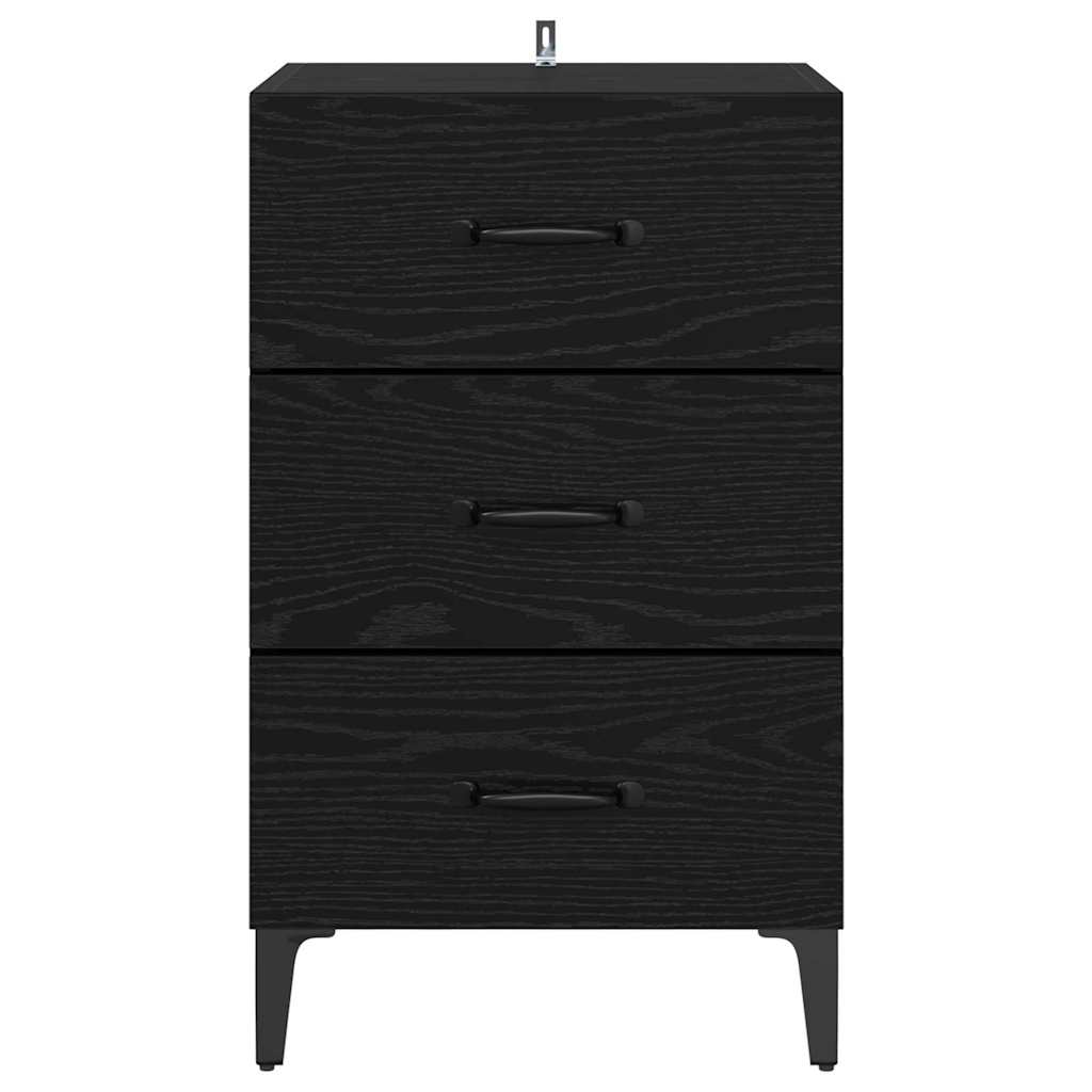 Noptiera stejar negru 40 x 40 x 66 cm Lemn compozit — imaginea 6
