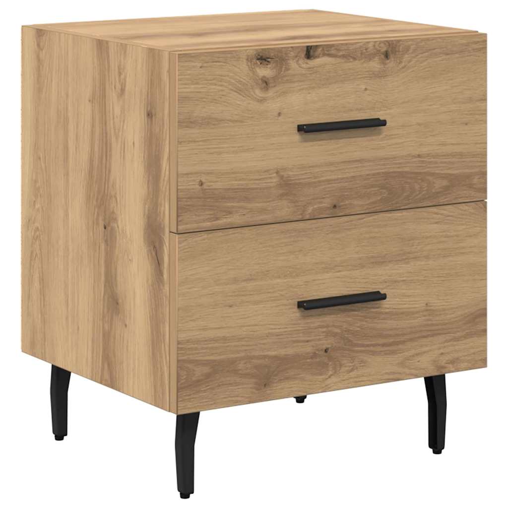 Noptiera 2 pcs stejar artizanal 40 x 35 x 47.5 cm — imaginea 5