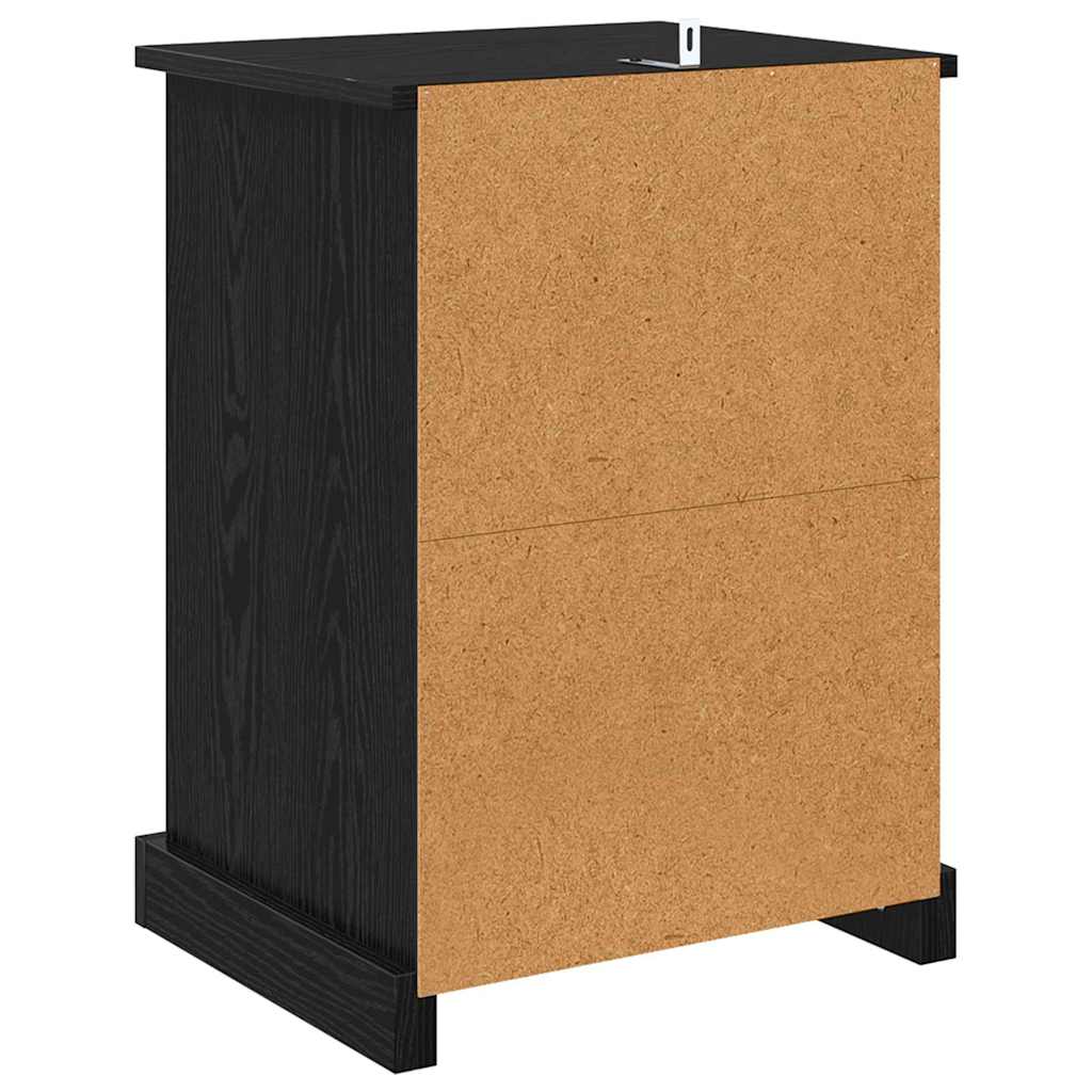 Noptiera stejar negru 43 x 36 x 60 cm Lemn compozit — imaginea 8