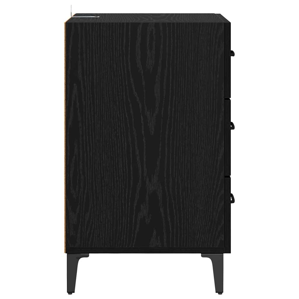 Noptiera stejar negru 40 x 40 x 66 cm Lemn compozit — imaginea 7