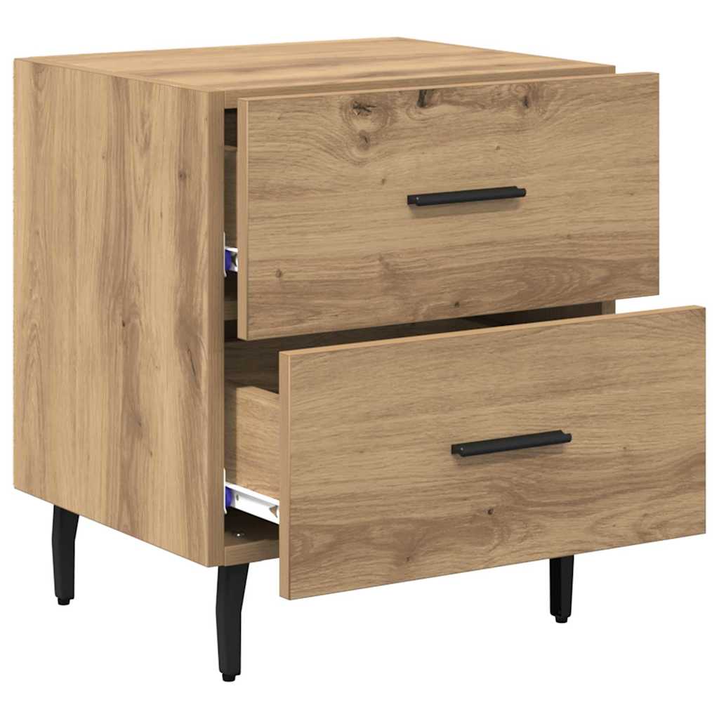 Noptiera 2 pcs stejar artizanal 40 x 35 x 47.5 cm — imaginea 6