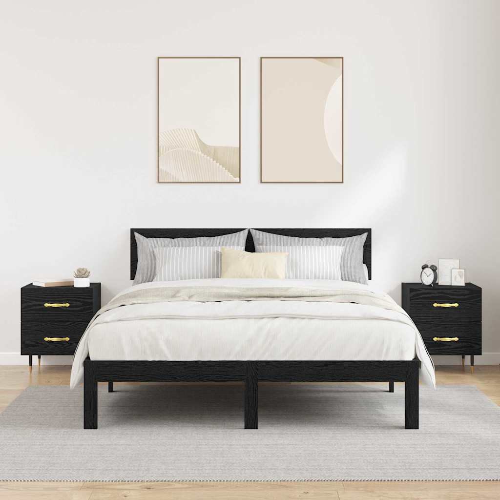 Noptiera cu sertar 2 pcs stejar negru 40 x 35 x 47.5 cm — imaginea 4