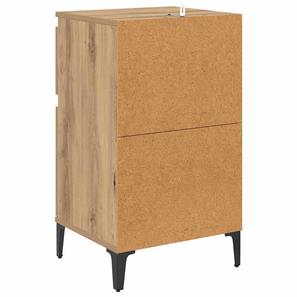 Noptiera 2 pcs stejar artizanal 40 x 35 x 70 cm — imaginea 9