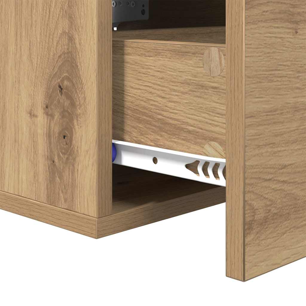 Noptiera 2 pcs stejar artizanal 35 x 35 x 20 cm — imaginea 10