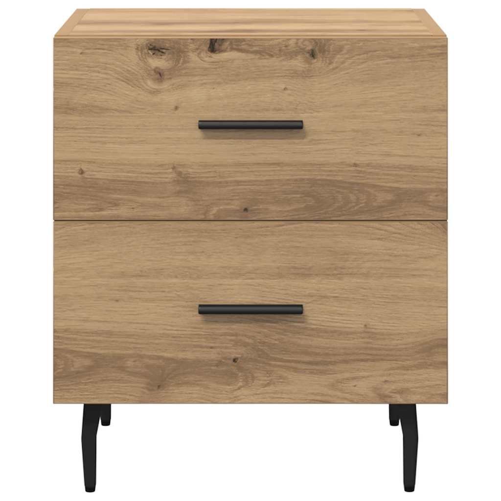 Noptiera 2 pcs stejar artizanal 40 x 35 x 47.5 cm — imaginea 7