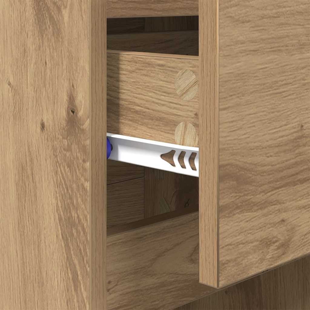 Noptiera 2 pcs stejar artizanal 40 x 35 x 70 cm — imaginea 10