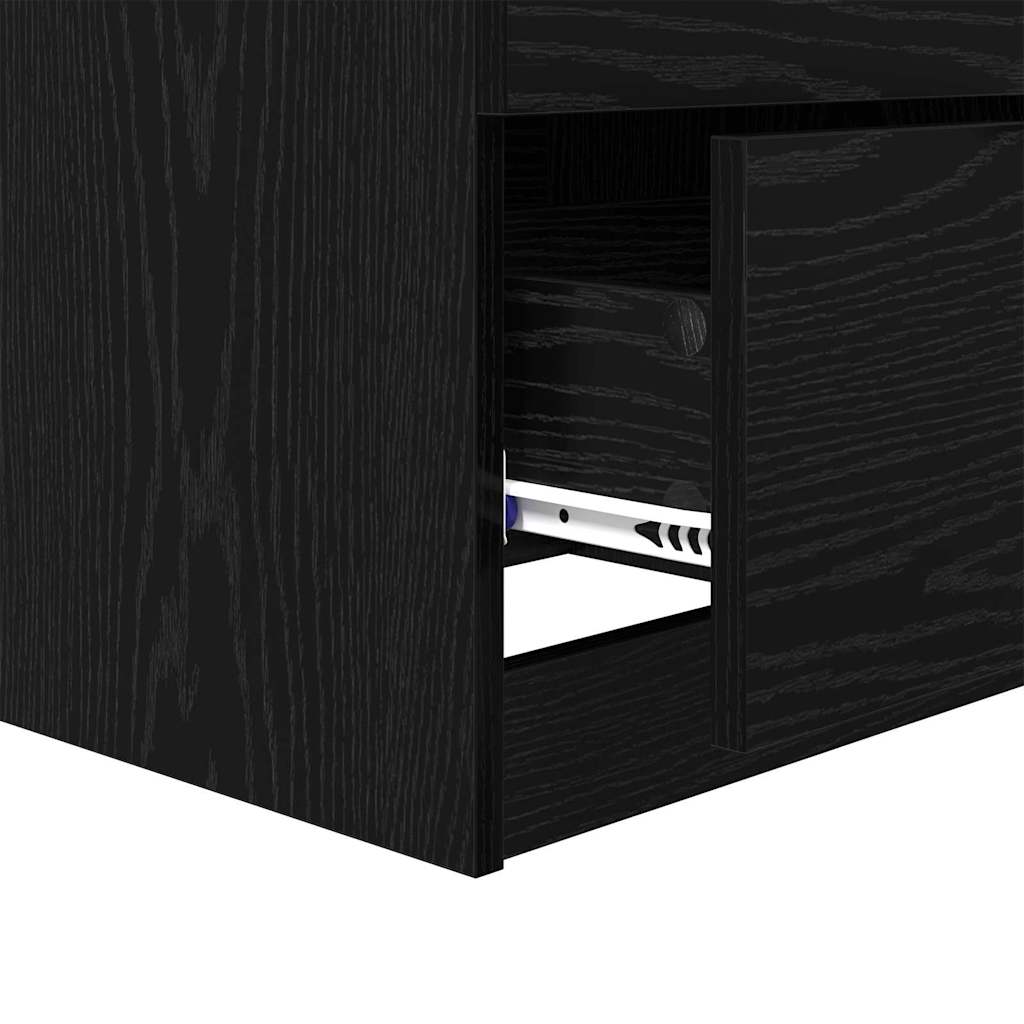 Noptiera cu sertar 2 pcs stejar negru 45 x 39 x 50 cm — imaginea 10