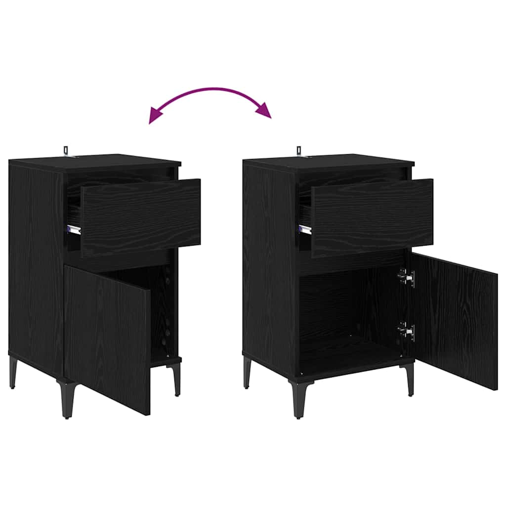 Noptiera stejar negru 40 x 35 x 70 cm Lemn compozit — imaginea 12
