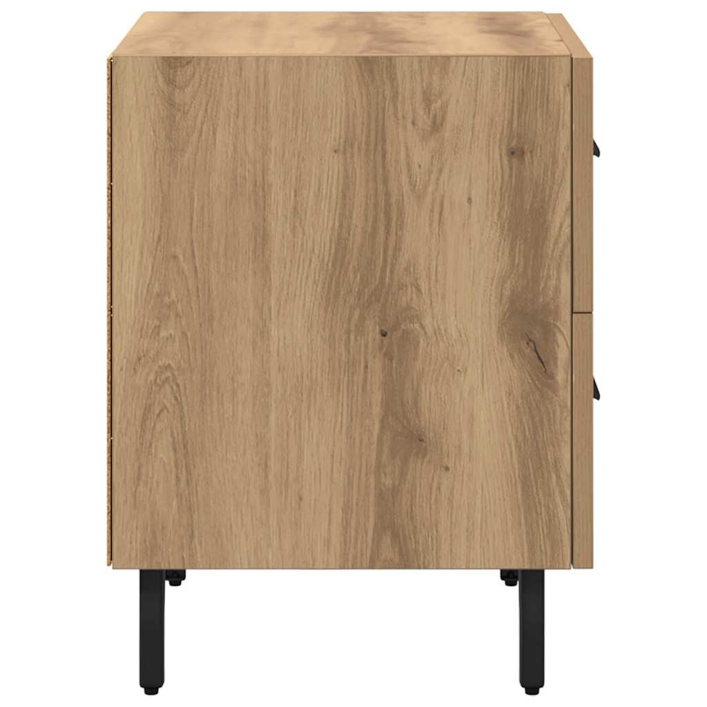 Noptiera 2 pcs stejar artizanal 40 x 35 x 47.5 cm — imaginea 8