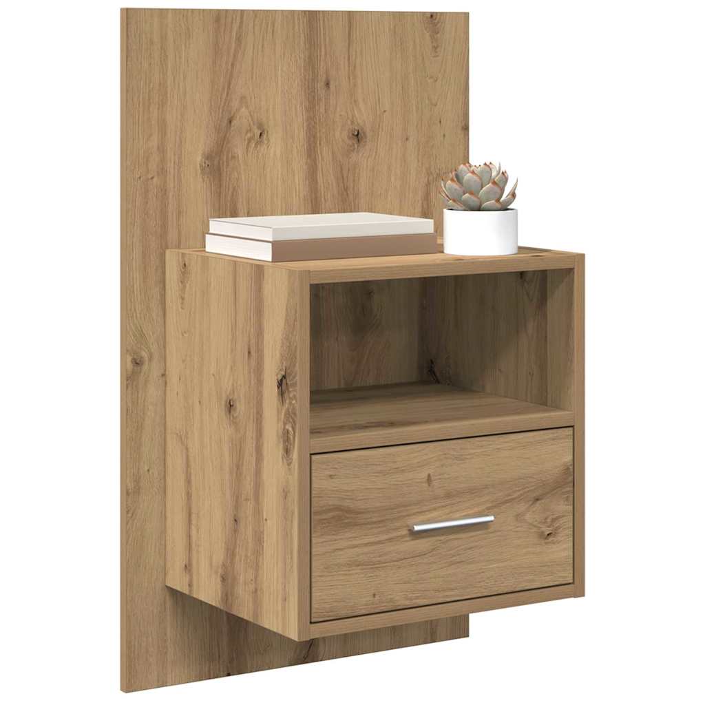 Noptiera 2 pcs stejar artizanal 48.5 x 32.5 x 80 cm