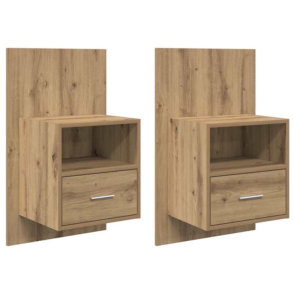 Noptiera 2 pcs stejar artizanal 48.5 x 32.5 x 80 cm — imaginea 2