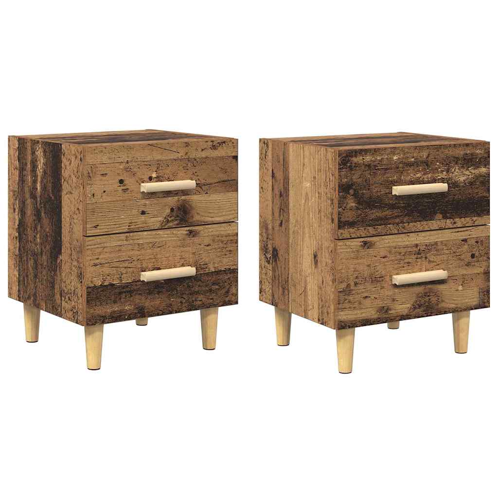 Noptiera 2 pcs Lemn vechi 40 x 35 x 47.5 cm Lemn compozit — imaginea 2