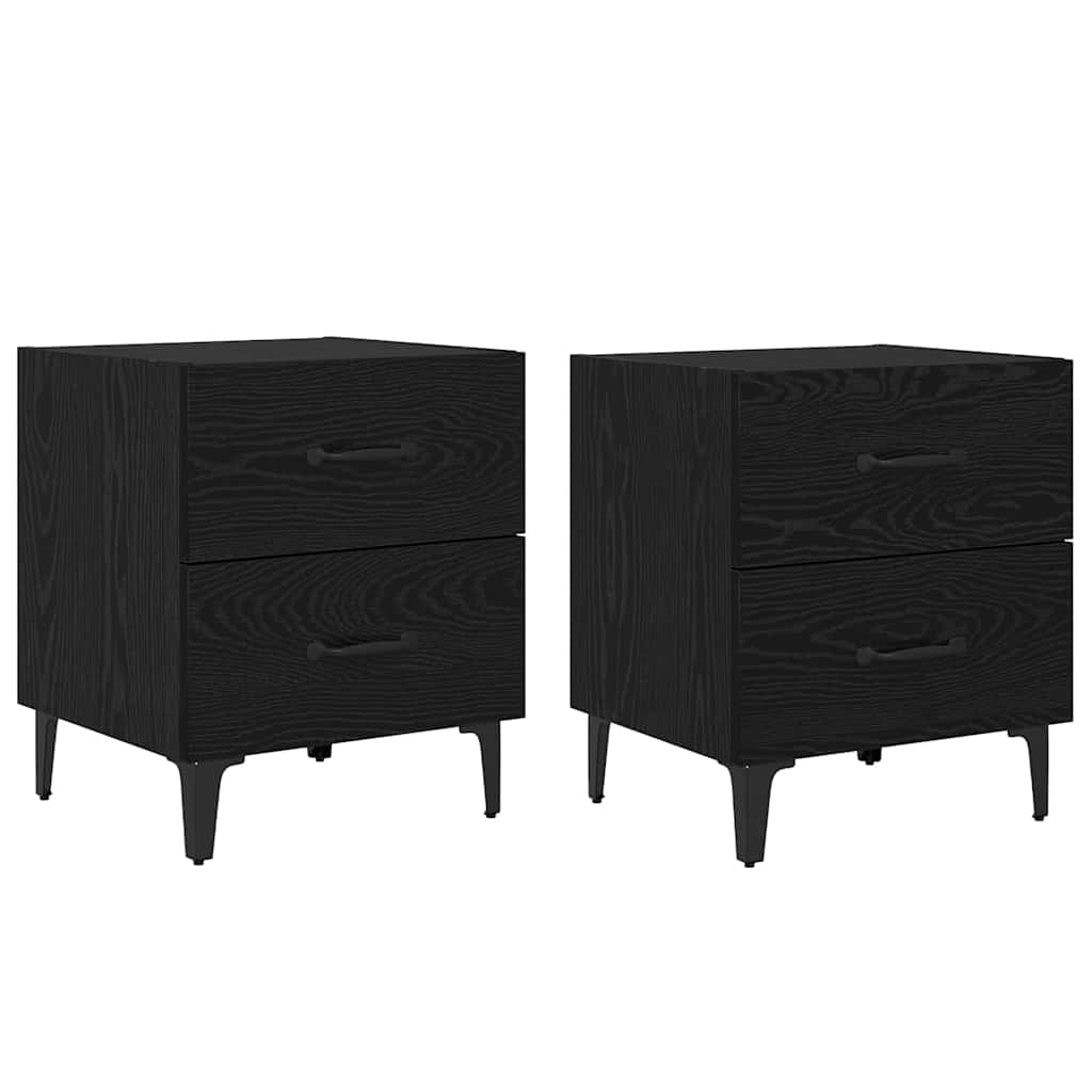 Noptiera 2 pcs Stejar negru 40 x 35 x 47.5 cm Lemn compozit — imaginea 2