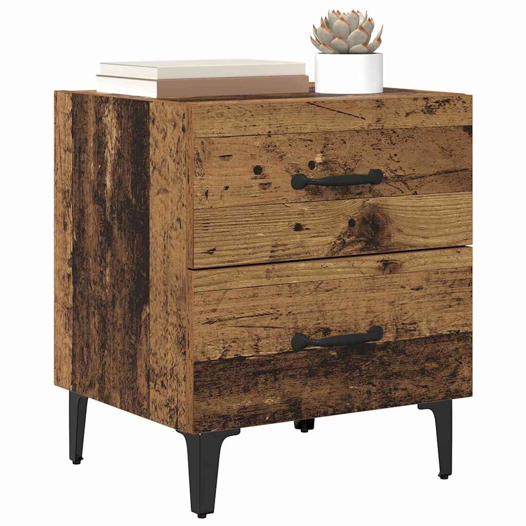 Noptiera 2 pcs Lemn vechi 40 x 35 x 47.5 cm Lemn compozit