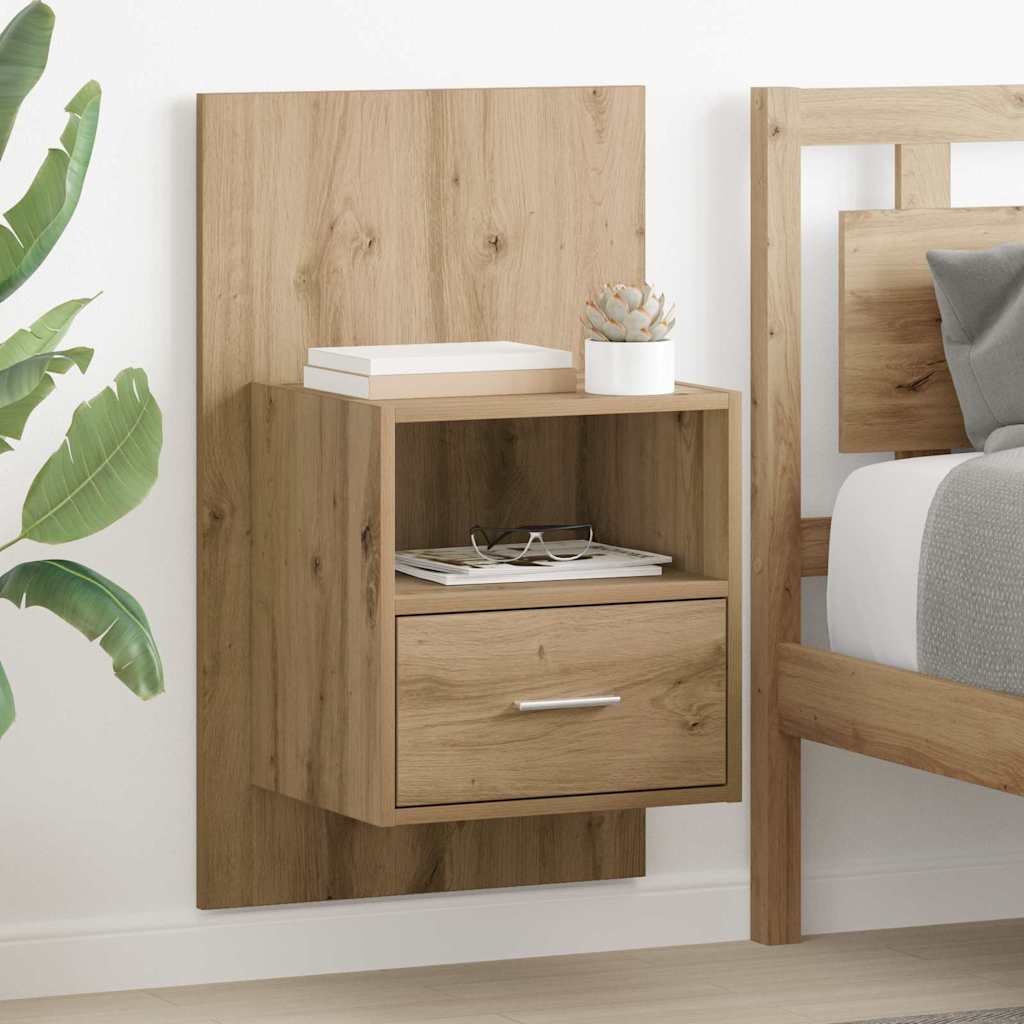 Noptiera 2 pcs stejar artizanal 48.5 x 32.5 x 80 cm — imaginea 3