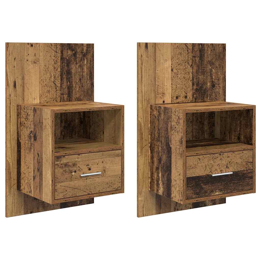 Noptiera 2 pcs Lemn vechi 48.5 x 32.5 x 80 cm Lemn compozit — imaginea 2