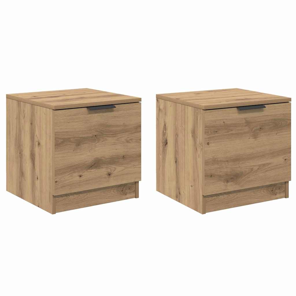 Noptiera 2 pcs stejar artizanal 40 x 39 x 40 cm — imaginea 2