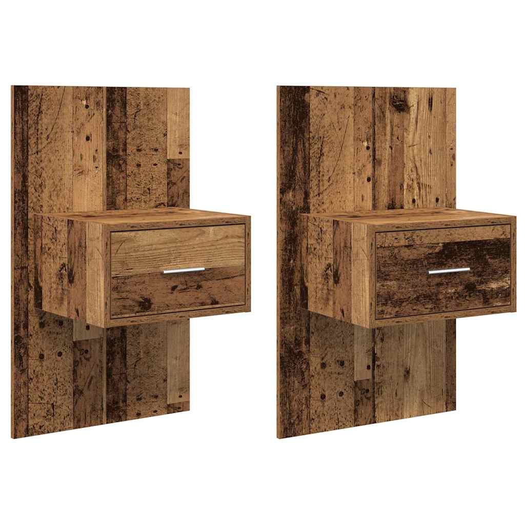 Noptiera 2 pcs Lemn vechi 48.5 x 32.5 x 80 cm Lemn compozit — imaginea 2