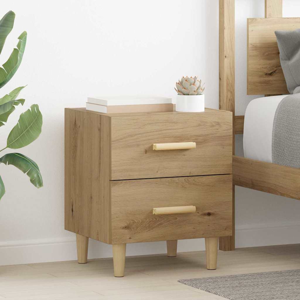 Noptiera cu sertar 2 pcs stejar artizanal 40 x 35 x 47.5 cm — imaginea 3