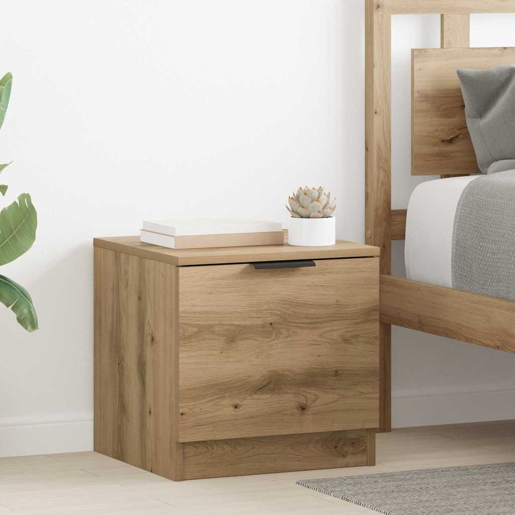 Noptiera 2 pcs stejar artizanal 40 x 39 x 40 cm — imaginea 3