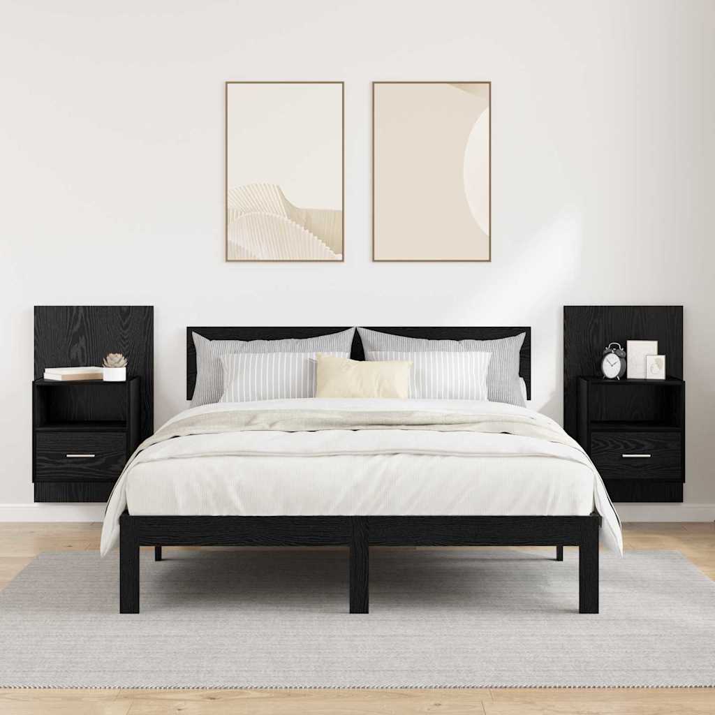 Noptiera cu sertar 2 pcs Stejar negru 48.5 x 32.5 x 80 cm — imaginea 4