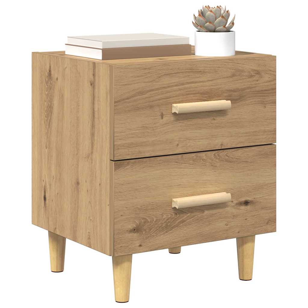 Noptiera stejar artizanal 40 x 35 x 47.5 cm Lemn compozit — imaginea 3