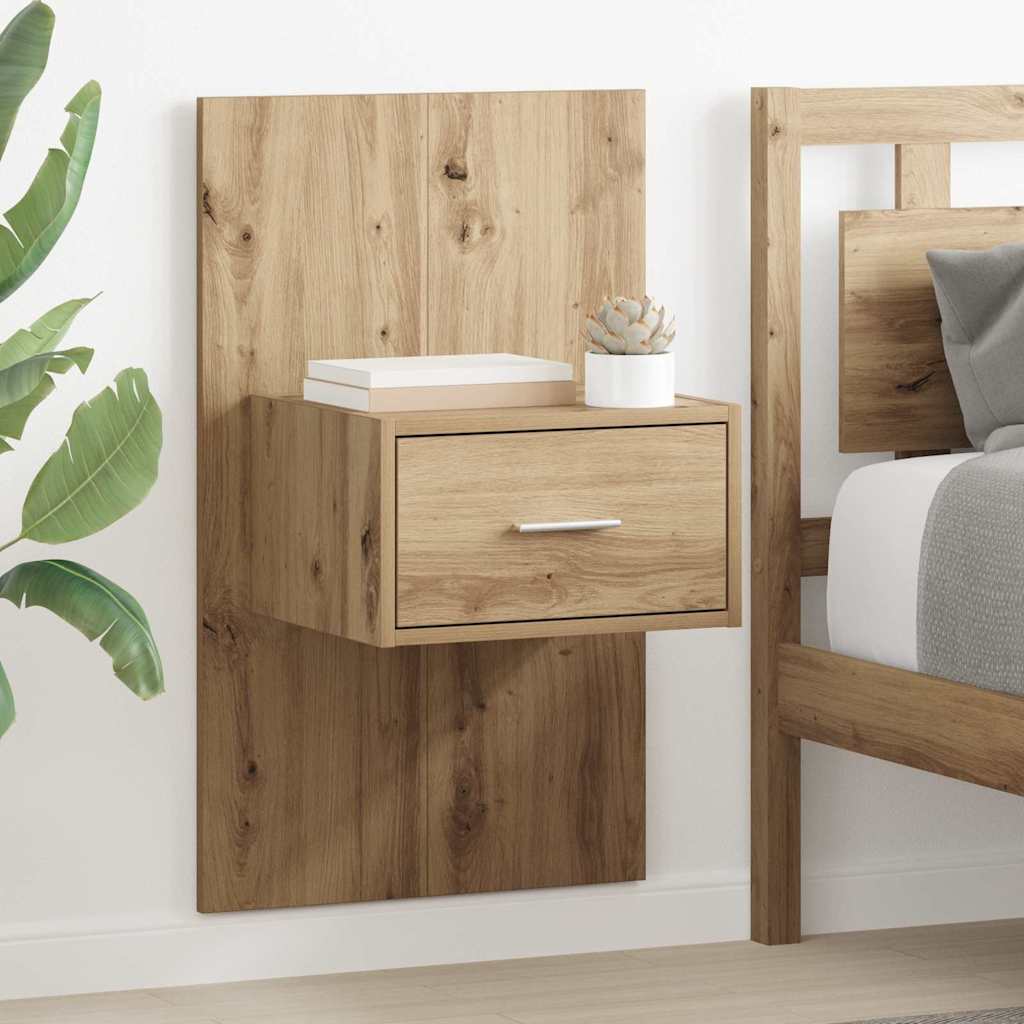 Noptiera 2 pcs stejar artizanal 48.5 x 32.5 x 80 cm — imaginea 3