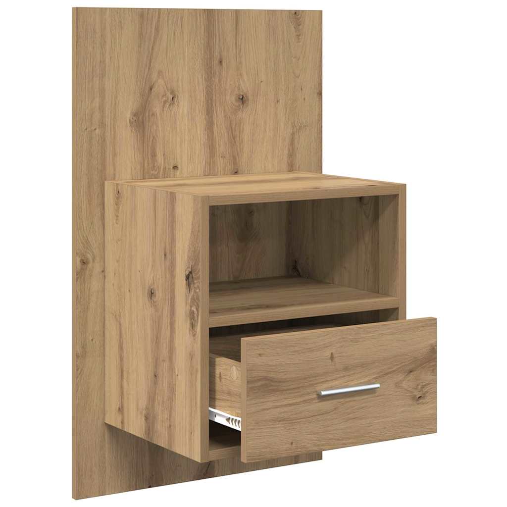 Noptiera 2 pcs stejar artizanal 48.5 x 32.5 x 80 cm — imaginea 5