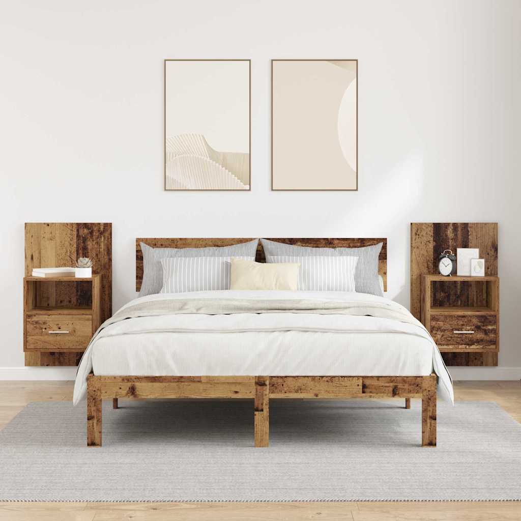 Noptiera 2 pcs Lemn vechi 48.5 x 32.5 x 80 cm Lemn compozit — imaginea 4