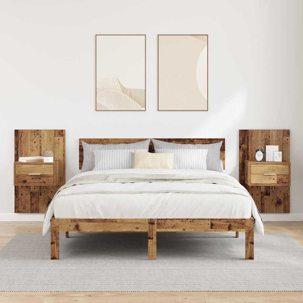 Noptiera 2 pcs Lemn vechi 48.5 x 32.5 x 80 cm Lemn compozit — imaginea 4
