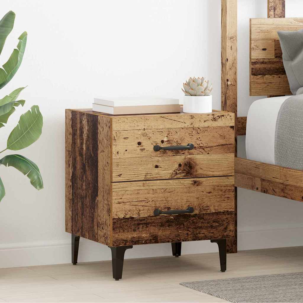 Noptiera 2 pcs Lemn vechi 40 x 35 x 47.5 cm Lemn compozit — imaginea 3