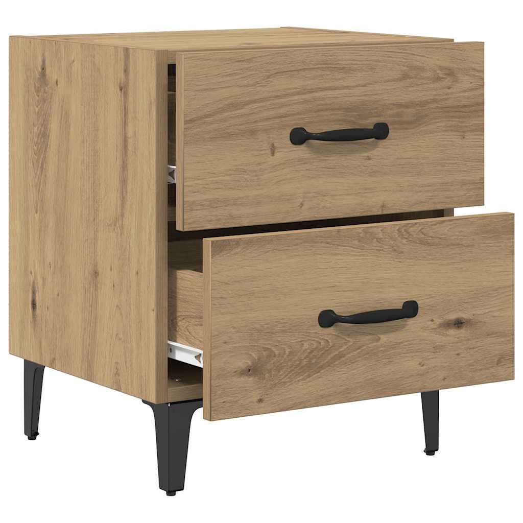 Noptiera cu sertar 2 pcs stejar artizanal 40 x 35 x 47.5 cm — imaginea 5