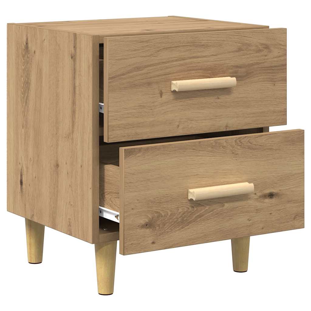Noptiera cu sertar 2 pcs stejar artizanal 40 x 35 x 47.5 cm — imaginea 5