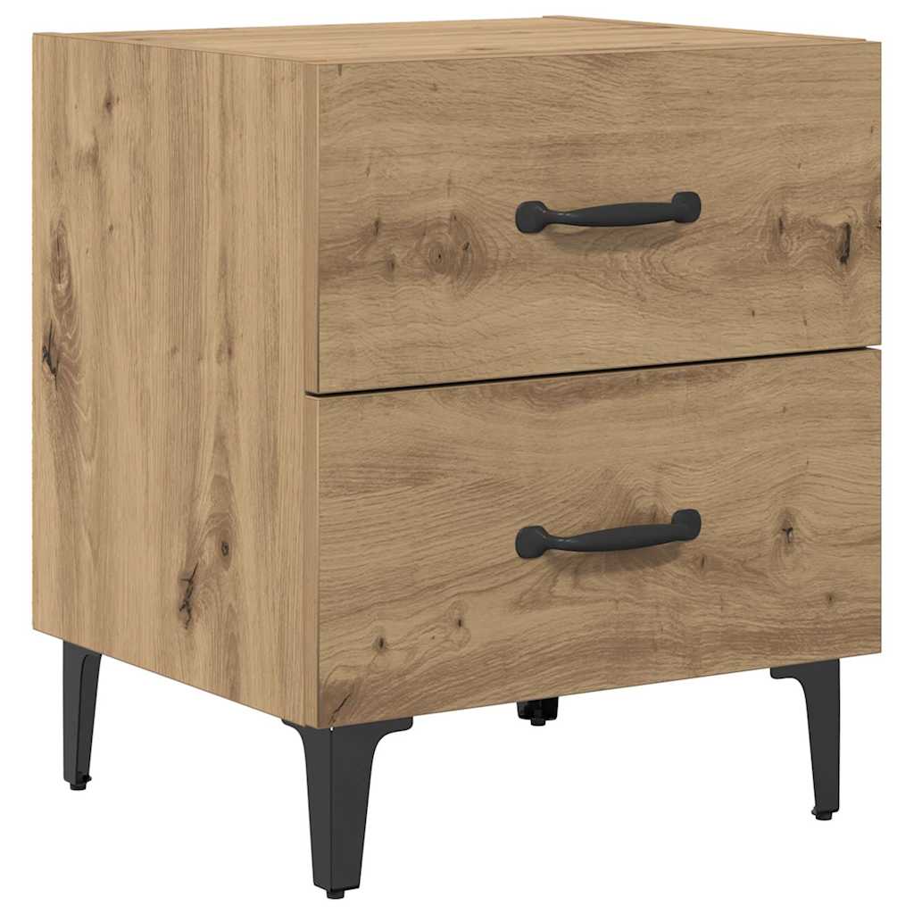 Noptiera cu sertar 2 pcs stejar artizanal 40 x 35 x 47.5 cm — imaginea 6