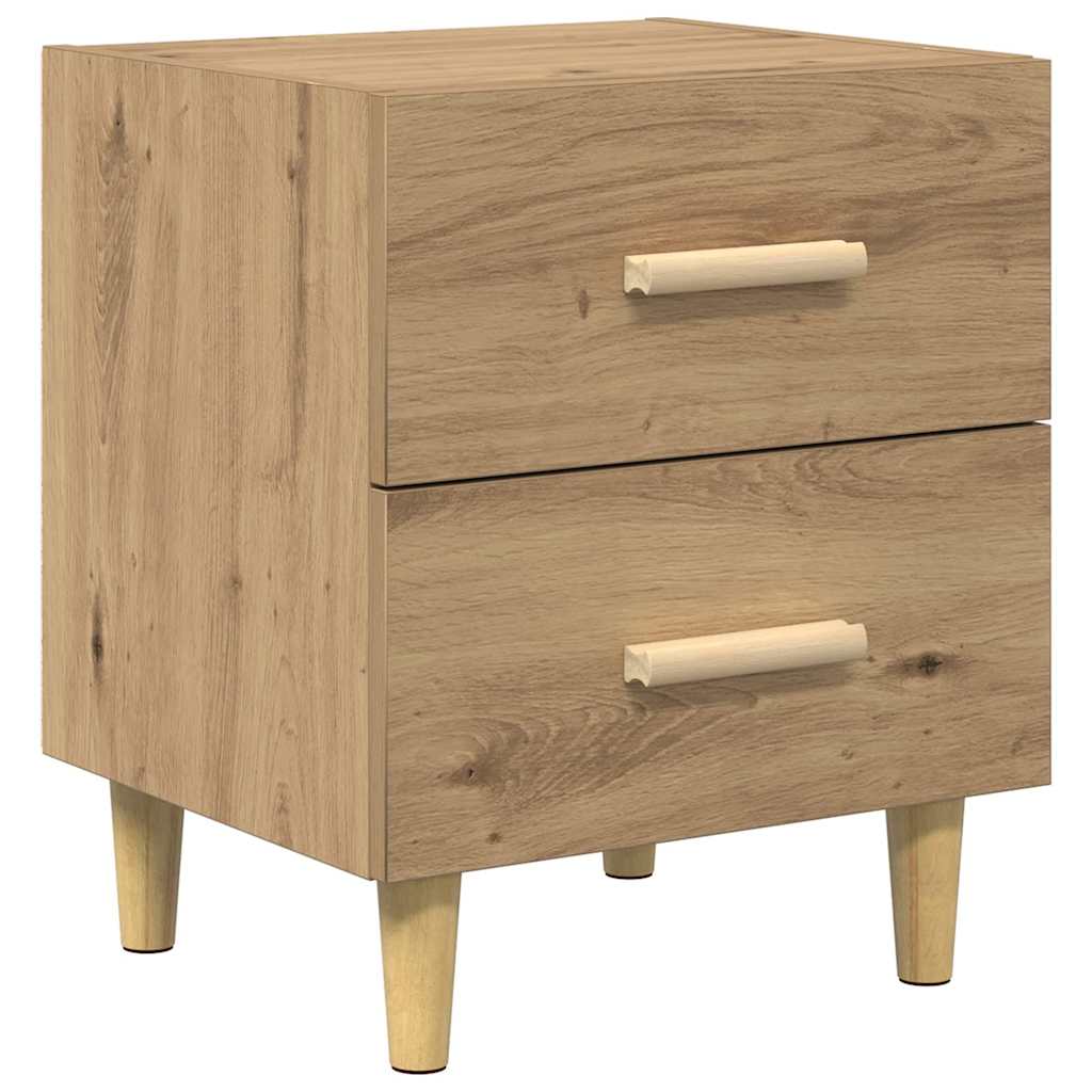 Noptiera cu sertar 2 pcs stejar artizanal 40 x 35 x 47.5 cm — imaginea 6
