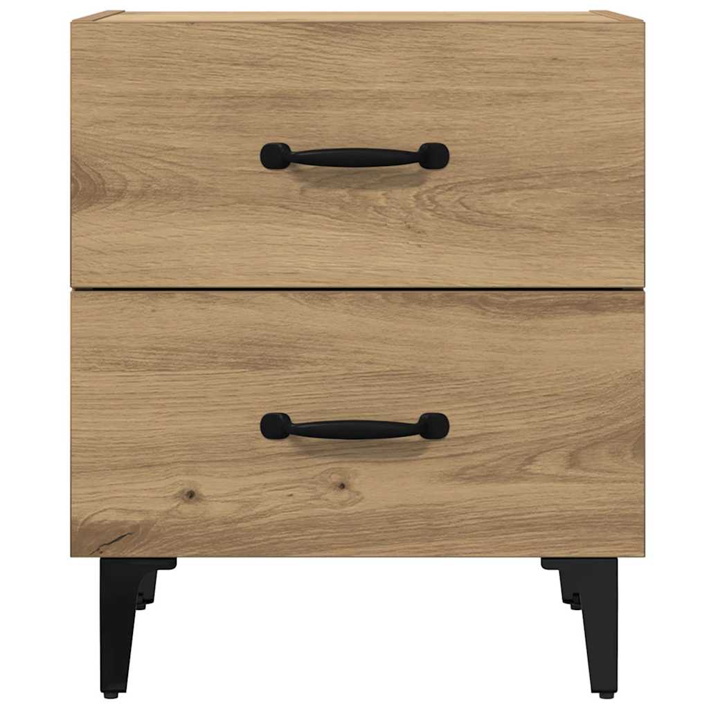 Noptiera stejar artizanal 40 x 35 x 47.5 cm Lemn compozit — imaginea 6