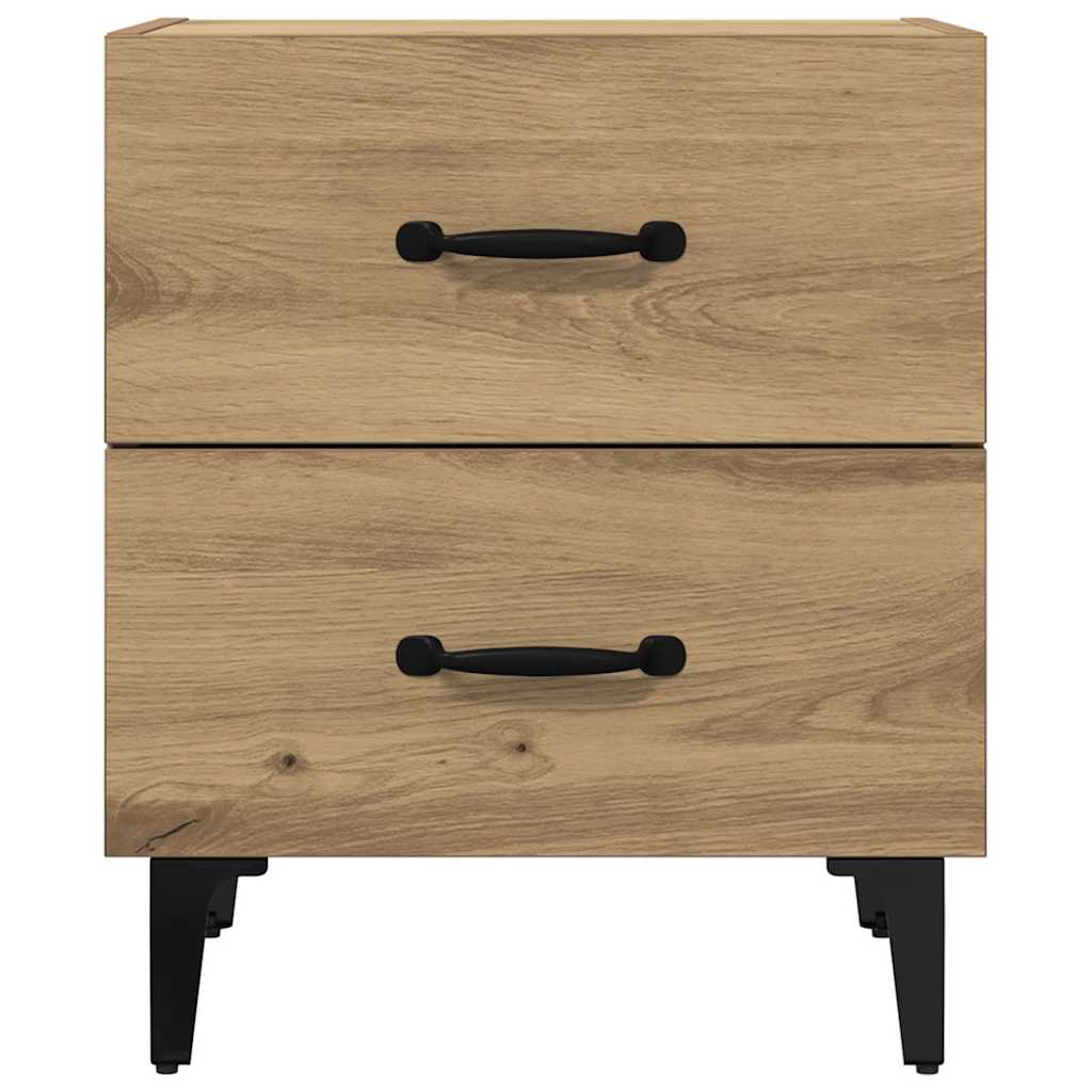 Noptiera cu sertar 2 pcs stejar artizanal 40 x 35 x 47.5 cm — imaginea 7