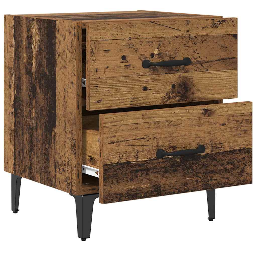 Noptiera 2 pcs Lemn vechi 40 x 35 x 47.5 cm Lemn compozit — imaginea 5